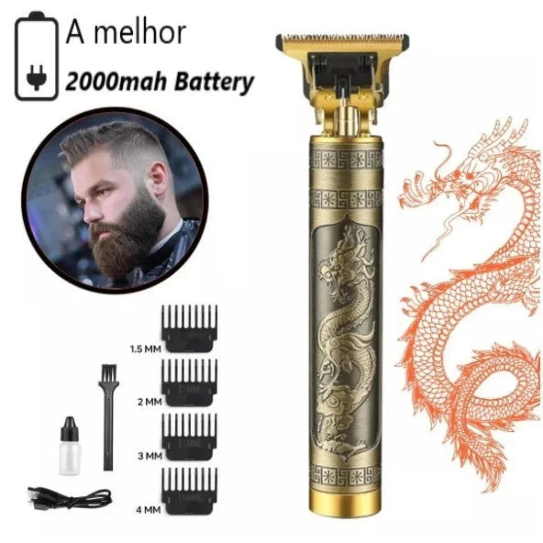 Barbeador e Máquina de Cortar Cabelo Dragão + BRINDE APARADOR DE PELOS