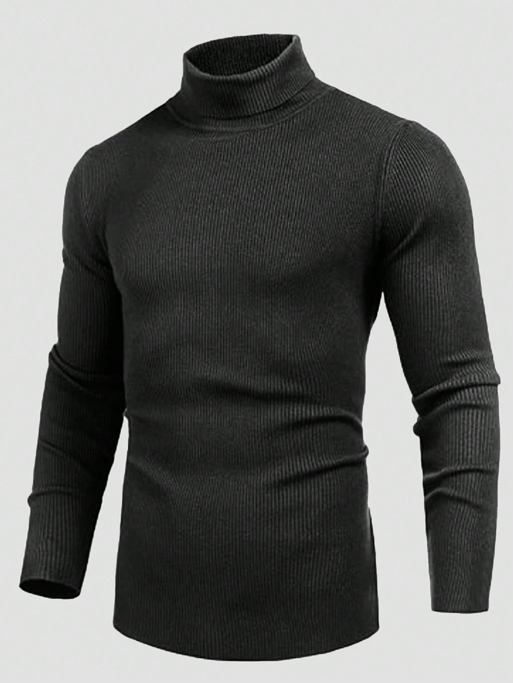 Suéter Masculino Canelada Ribana Gola Alta