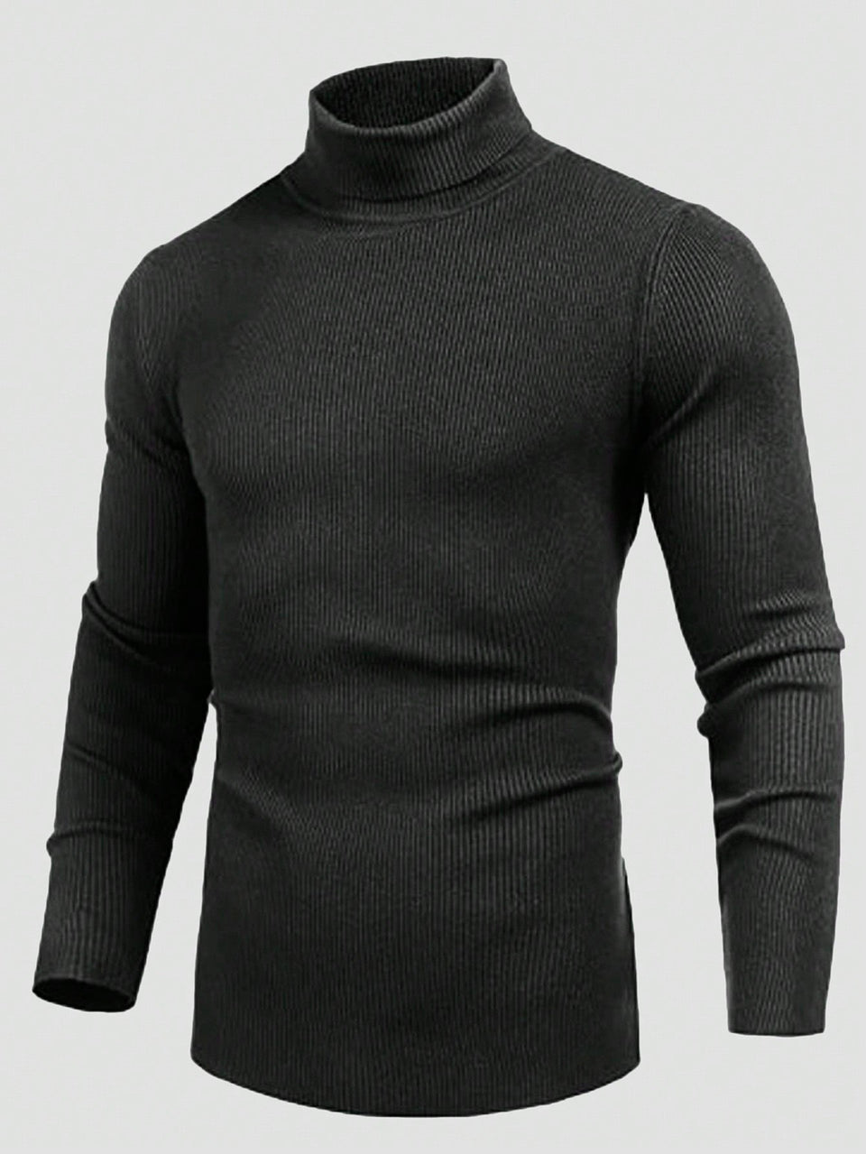 Suéter Masculino Canelada Ribana Gola Alta