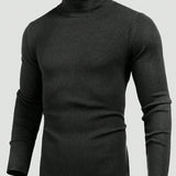 Suéter Masculino Canelada Ribana Gola Alta