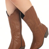 Bota Feminina Western Texana Country Rodeio Cano Alto