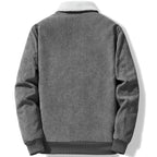 Jaqueta Masculina Casaco Casual Interior de Veludo Cor Solida