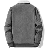 Jaqueta Masculina Casaco Casual Interior de Veludo Cor Solida