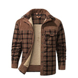 Jaqueta Masculina Xadrez Para Inverno com Forro de Lã