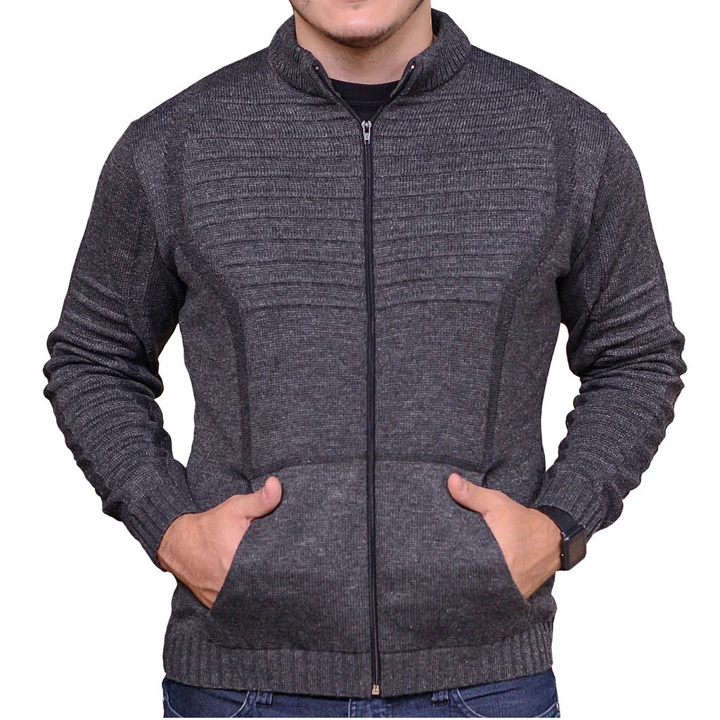 Casaco de Frio Masculino em Lã Tricot