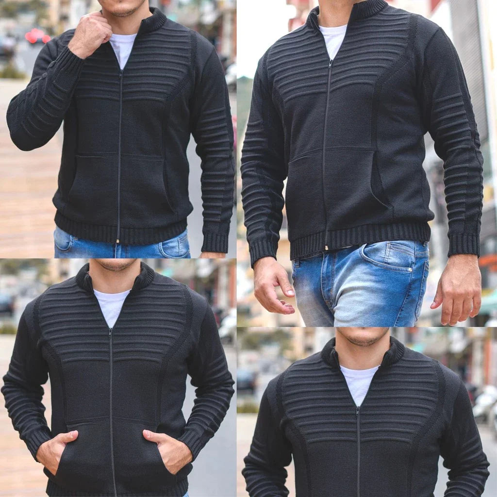 Casaco de Frio Masculino em Lã Tricot