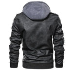 Jaqueta de Couro Masculina com Capuz