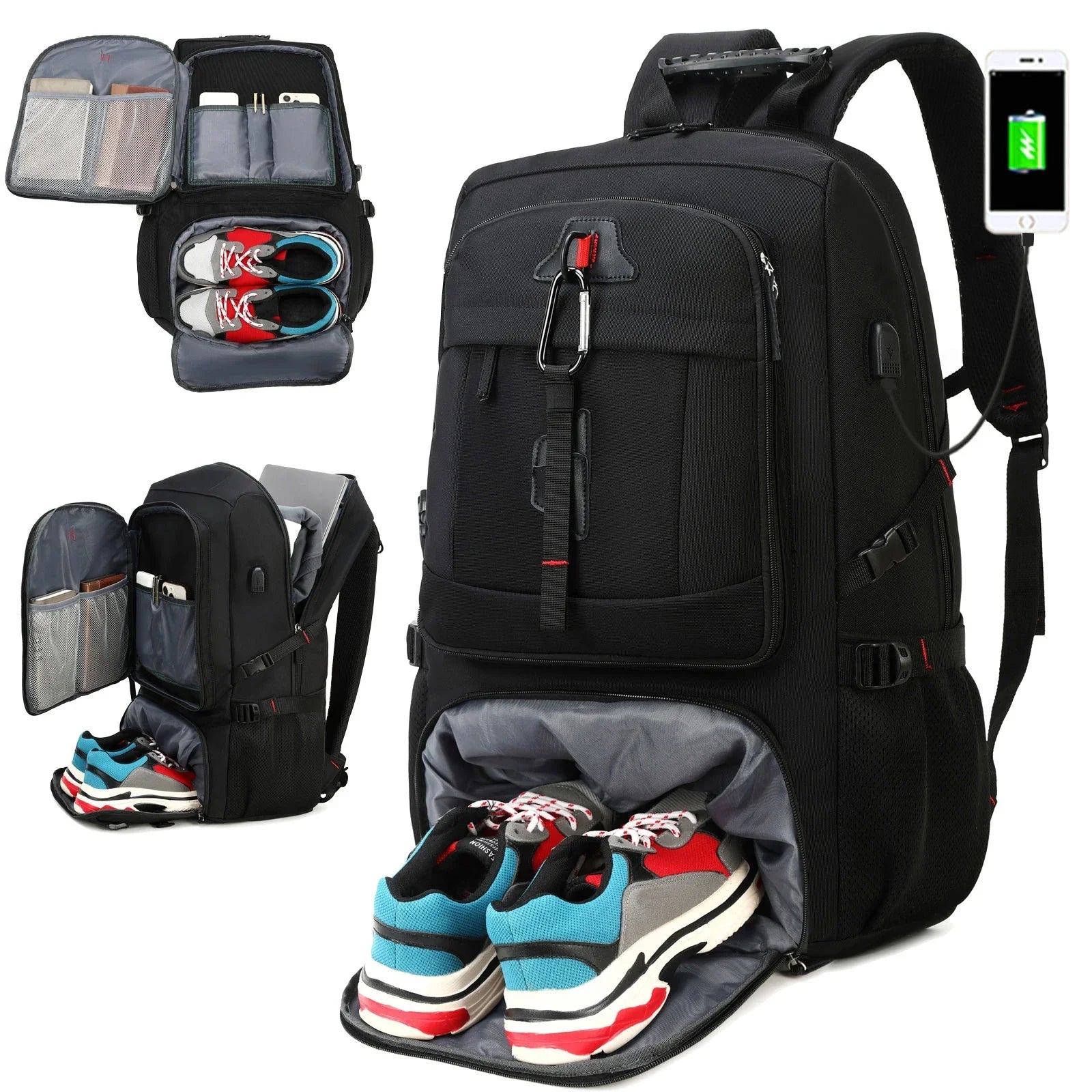 Mochila de Viagem 50L a Prova D'Água e Leve