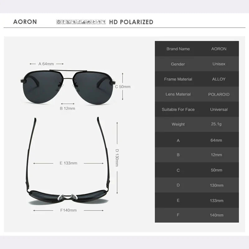Óculos Sol Aviador Militar Unisex 2024