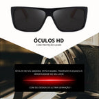 Óculos Masculino Quadrado Madeira Bambu UV400