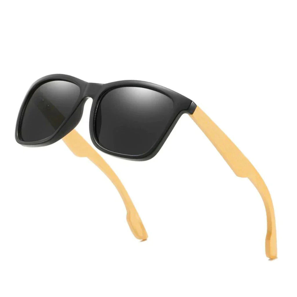 Óculos Masculino Quadrado Madeira Bambu UV400
