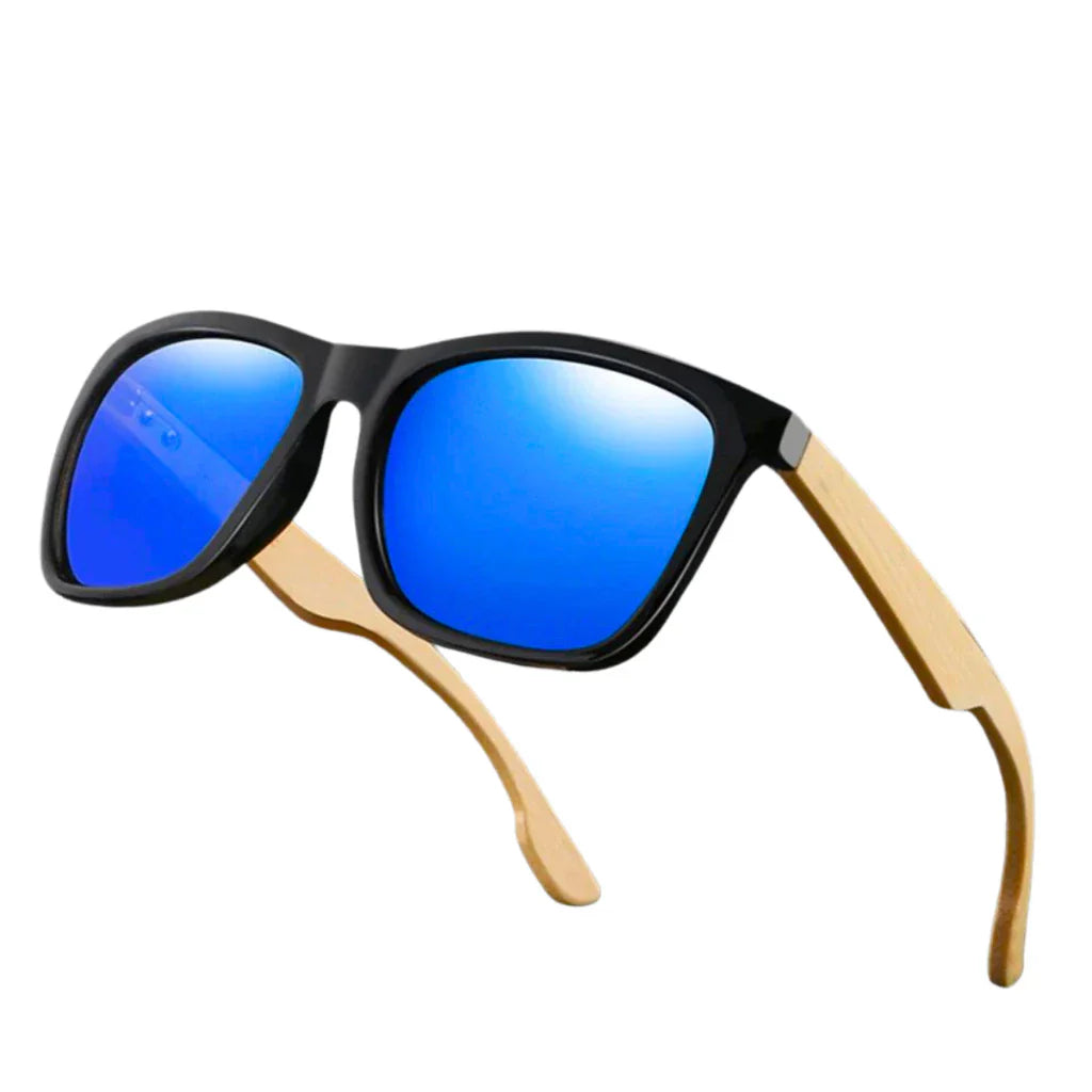 Óculos Masculino Quadrado Madeira Bambu UV400