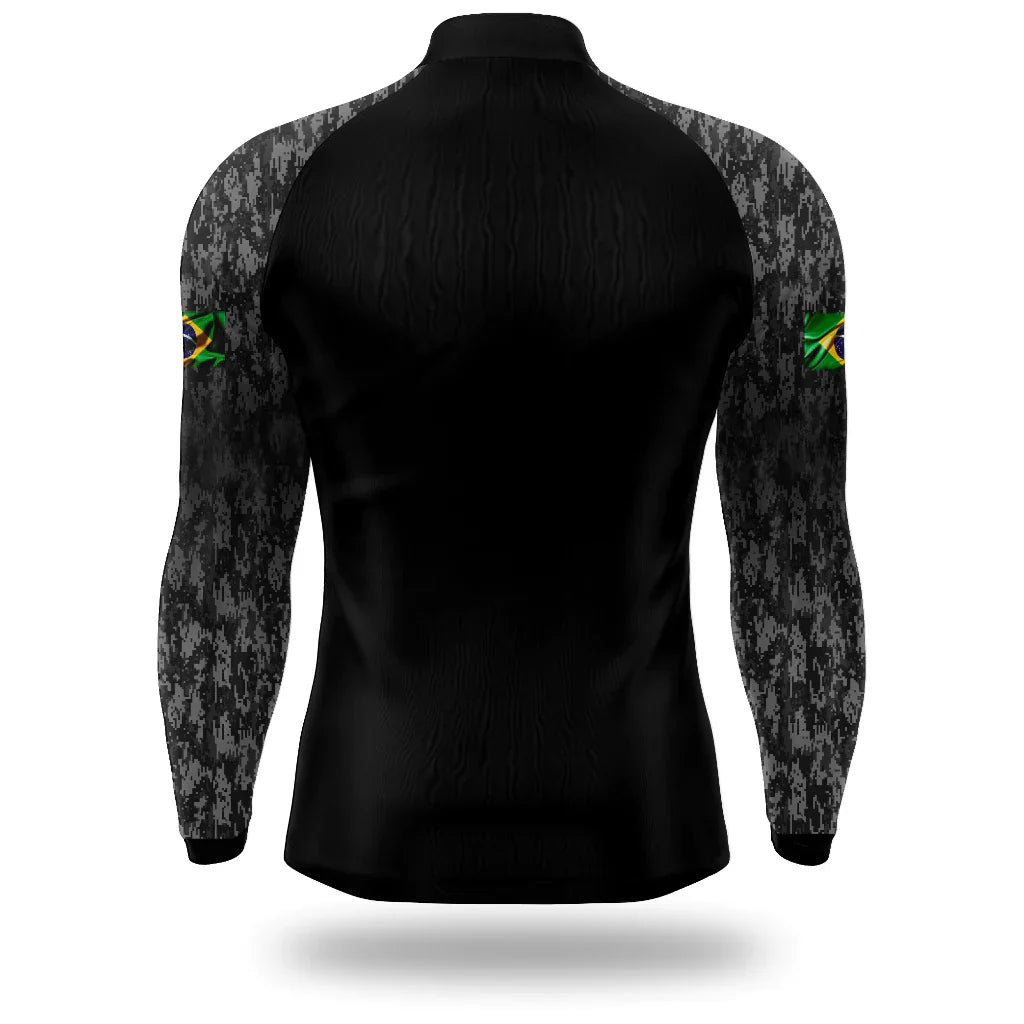 Camisa de Pesca Black Brasil Proteção UV500 com Zíper