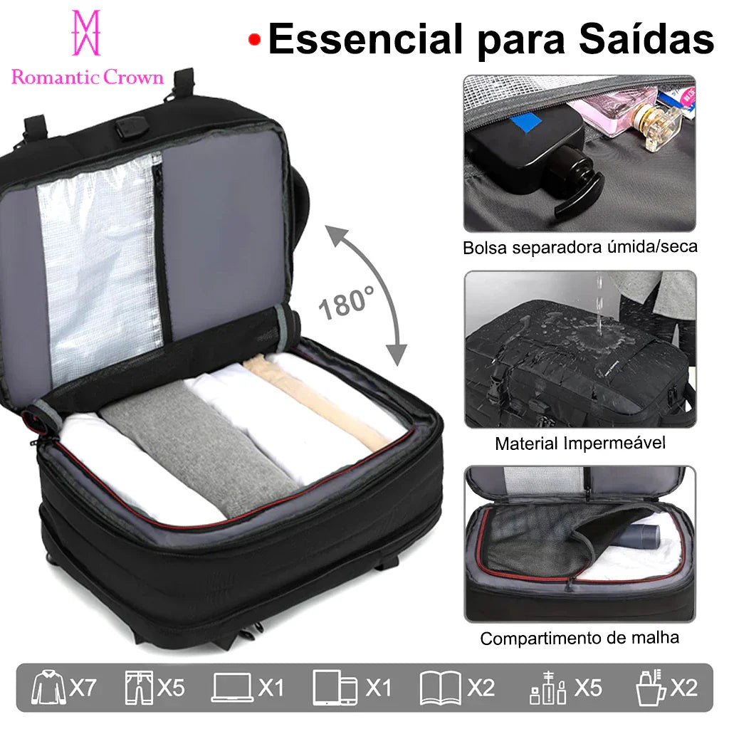 Mochila de Viagem Executiva Impermeável