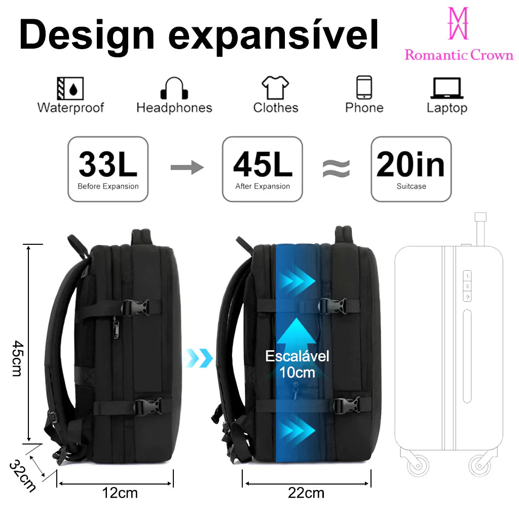 Mochila de Viagem Executiva Impermeável