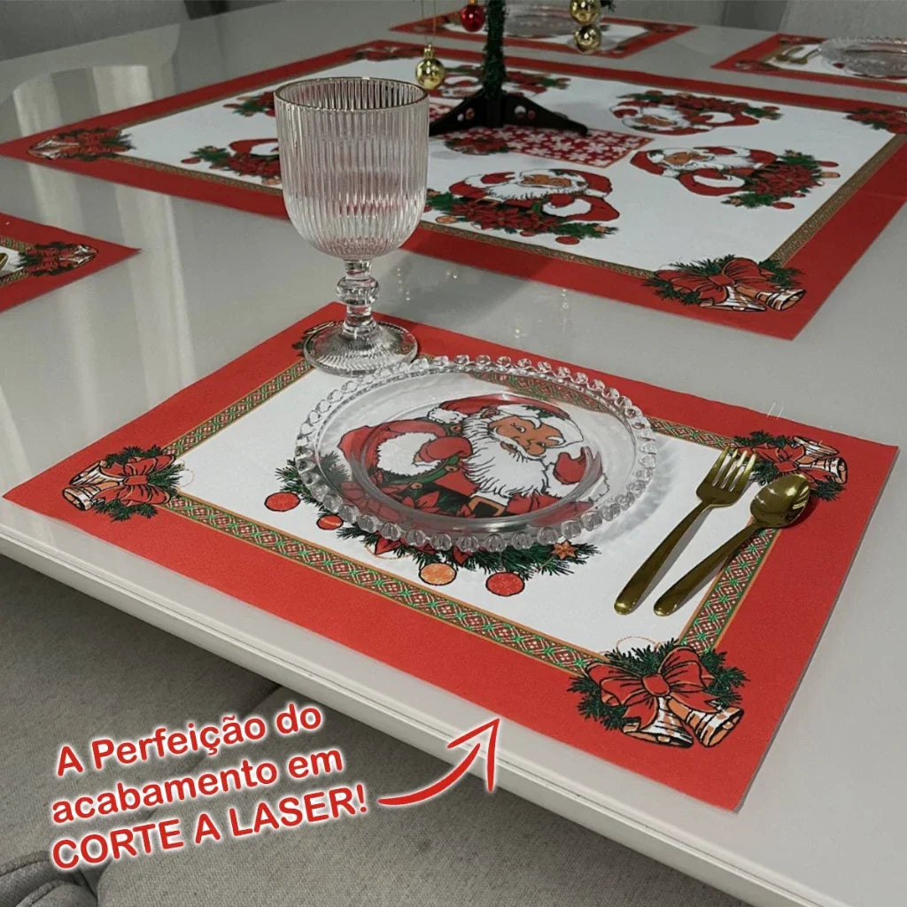 (COMPRE 5 E LEVE 6) Kit de Mesa Natalina Estilo Americano de Luxo