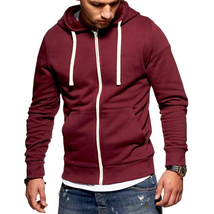 Jaqueta Moletom Masculina com Capuz e Zíper