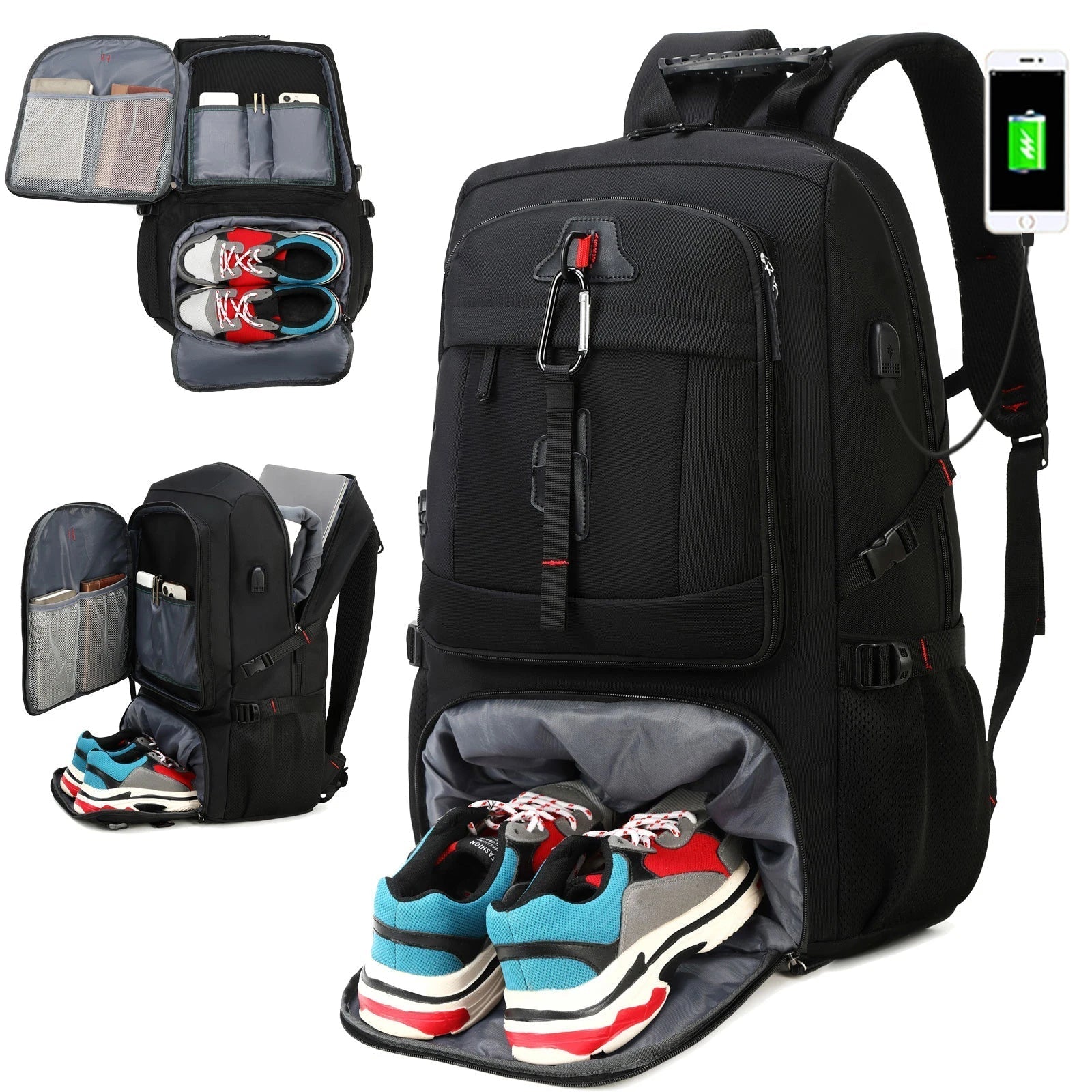 Mochila de Viagem 50L a Prova D'Água e Leve