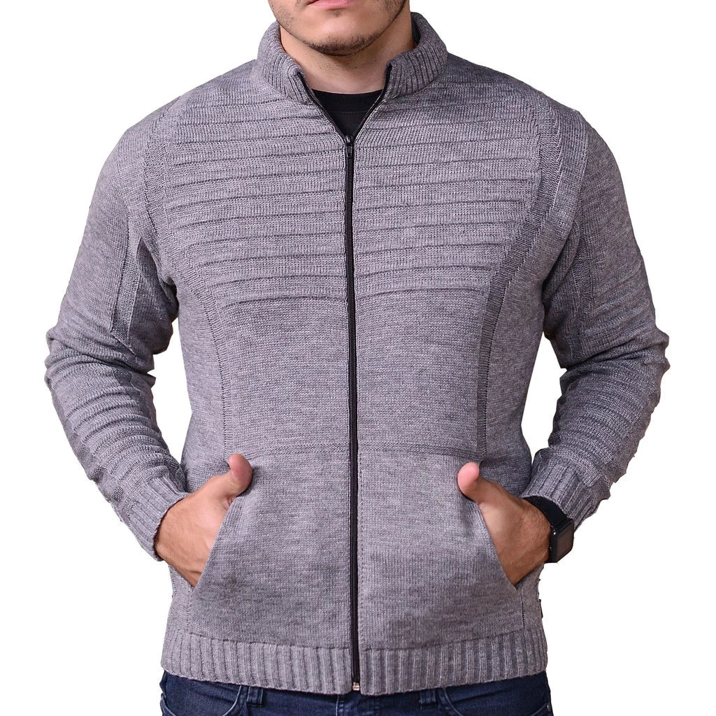 Casaco de Frio Masculino em Lã Tricot