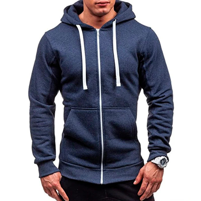 Jaqueta Moletom Masculina com Capuz e Zíper