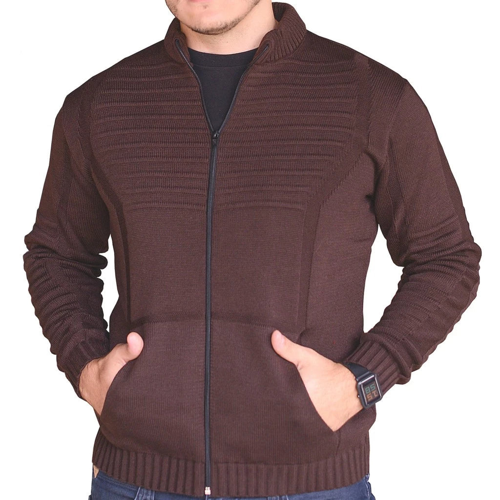 Casaco de Frio Masculino em Lã Tricot
