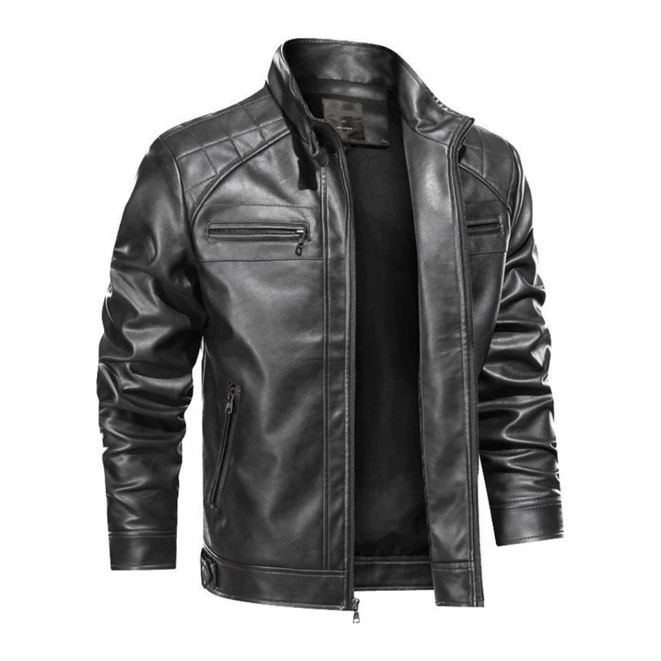 Jaqueta De Couro Masculina Slim Resistente