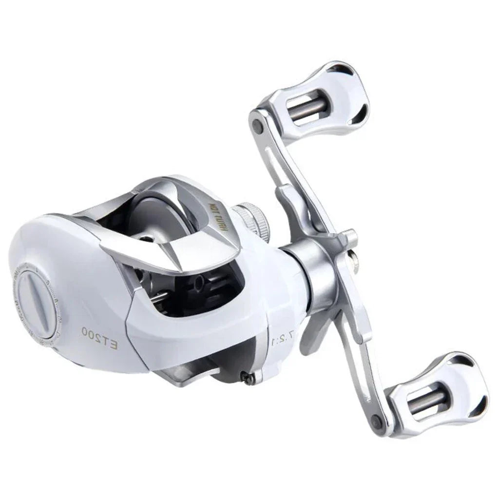 Carretilha De Pesca Esquerda Ou Direita 17+1 Rolamentos 10kg 7.2:1 Branco