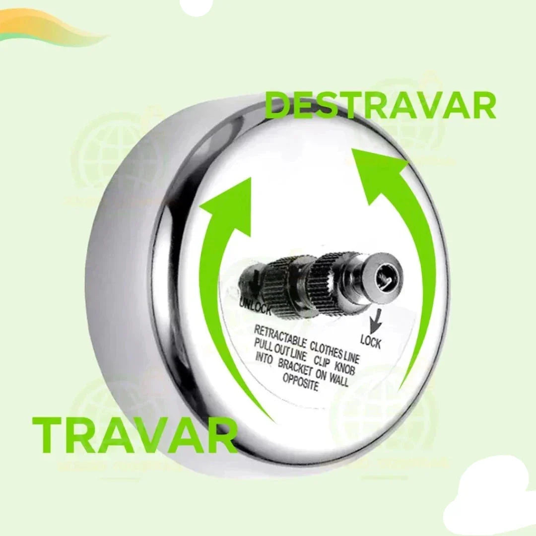 Varal Retrátil em Aço Inox Ultra Resistente 2.9MH