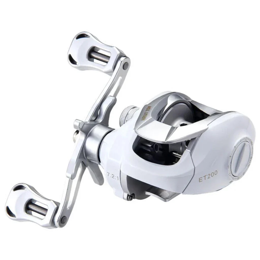 Carretilha De Pesca Esquerda Ou Direita 17+1 Rolamentos 10kg 7.2:1 Branco